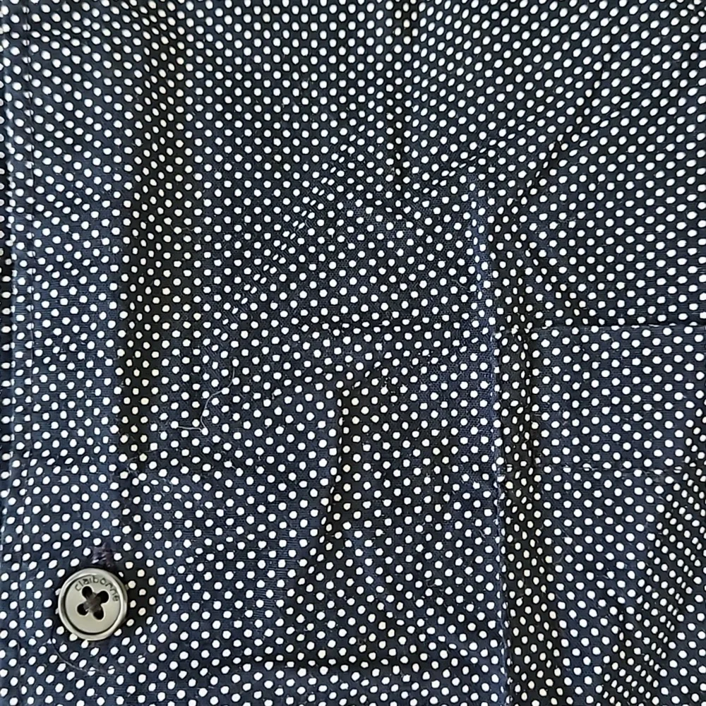 Claiborne dress shirt, black with white dots, size M - Picture 3 of 6
